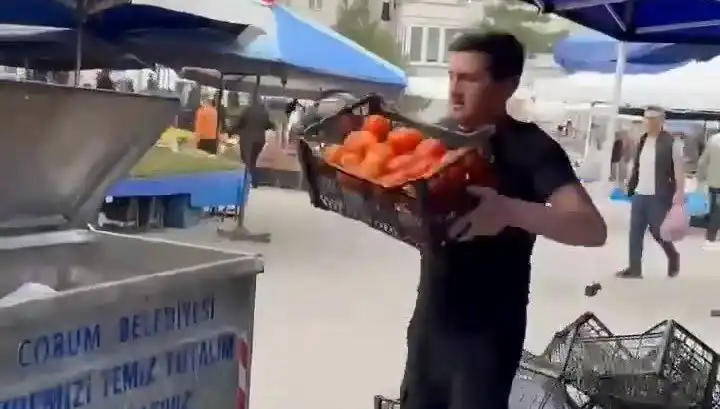 Domatesleri Çöpe Döken Pazarcıya Şok Edici Ceza Kesildi!
